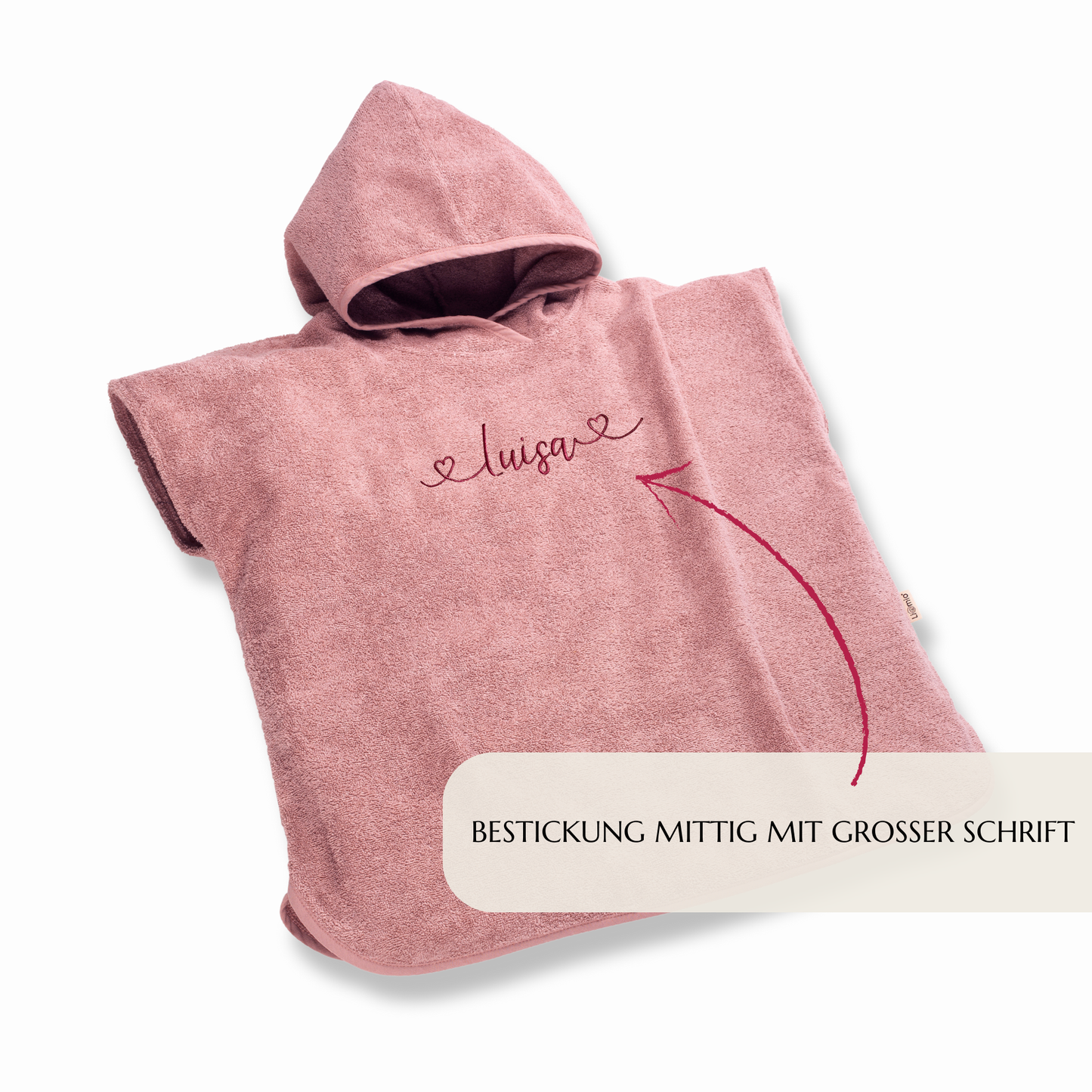 KINDERPONCHO MIT KAPUZE DUSTY ROSE