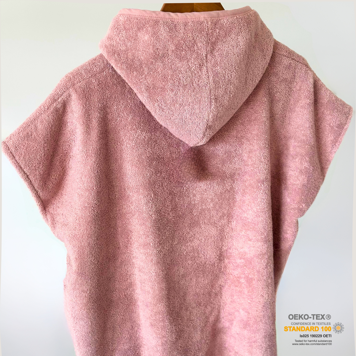Badeponcho rosa Rückansicht