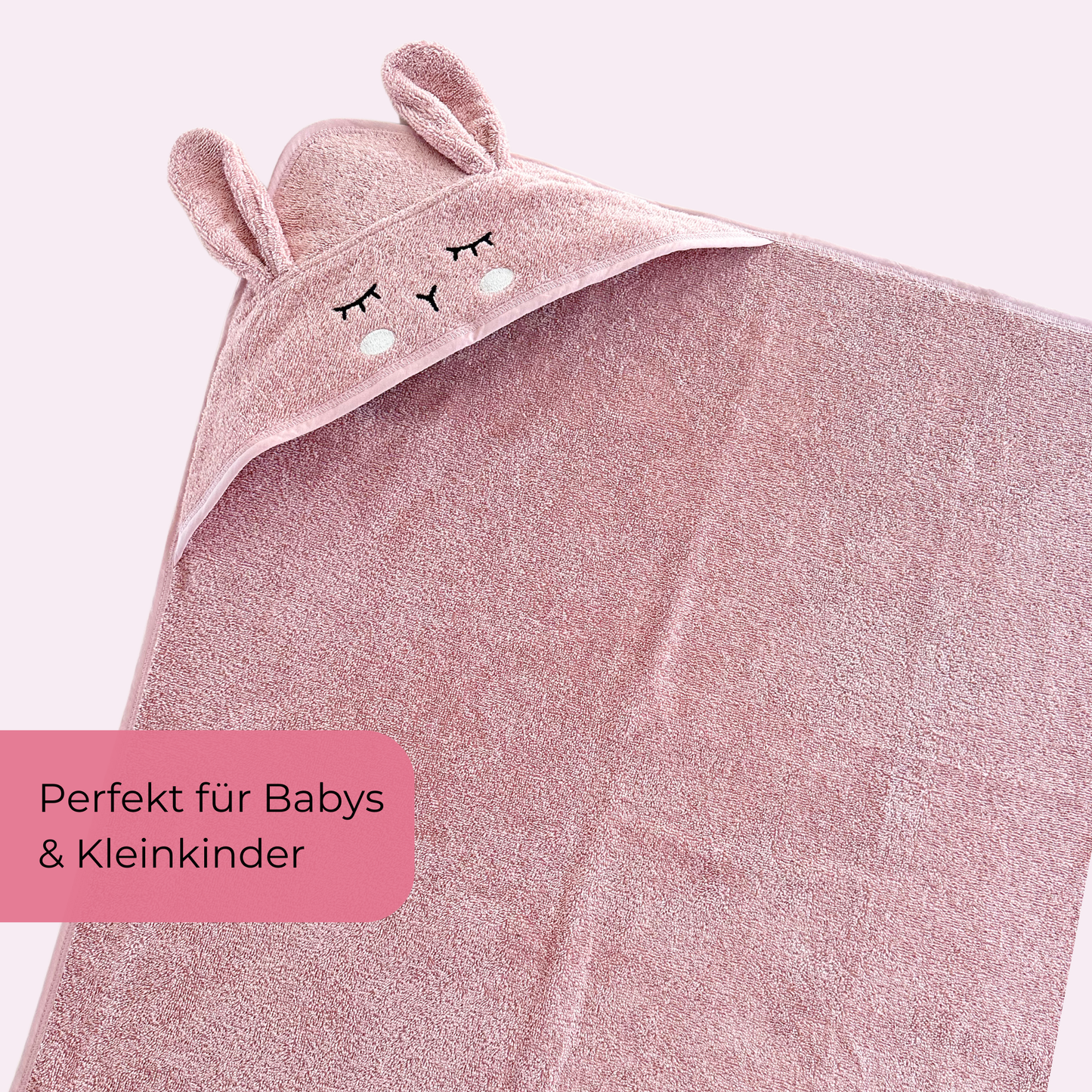 Kapuzenhandtuch Hase Rosa